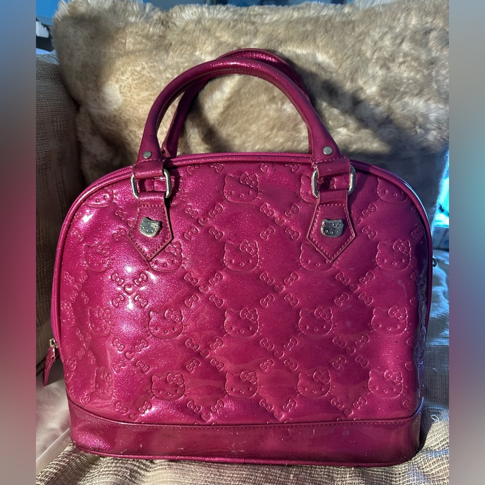 Loungefly Sanrio Hello Kitty Patent Leather Embossed Dome Tote Hand bag - Picture 4 of 16